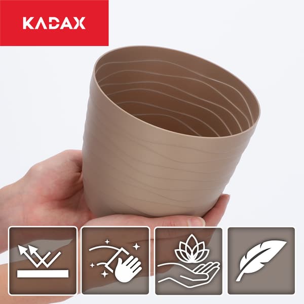 KADAX Blomkrukas plastskydd för blommor och växter beige rund 13 cm