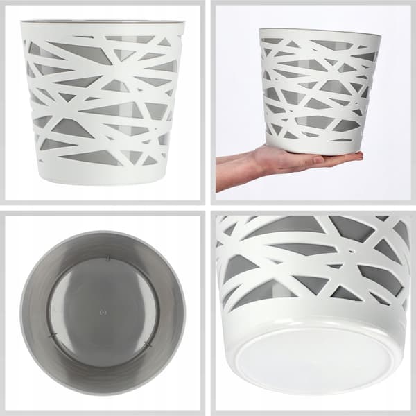 KADAX Urtepotte Plastik Lågindsats til Blomster og Planter 19 cm Grå