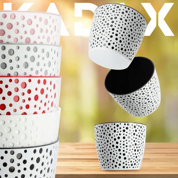 KADAX Urtepotte, Urtepotte, Rund Låg, Plastik Blomsterfod, 15cm, Sort