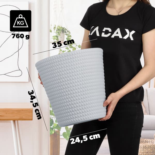 KADAX Urtepotte Plastik Rund 35 cm Grå