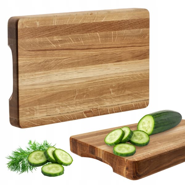 KADAX Träskärbräda för kök 40x25cm för servering i ek, stor block