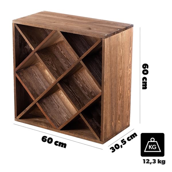 KADAX Vinställ Träställ 24 Flaskor Alkoholskåp Vardagsrum 52cm