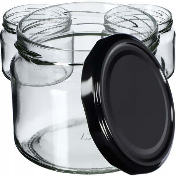 KADAX 50x Lasipurkki 330 ml Mason Purkit Jam Honey Caps Fi82