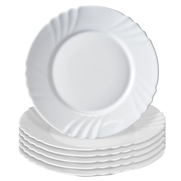 KADAX Djup middagstallrik 23 cm Set med 6 tallrikar Vita tallrikar