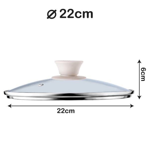 KADAX Glaslåg 22 cm Universal Varmebestandigt Gryde- og Pandedæksel