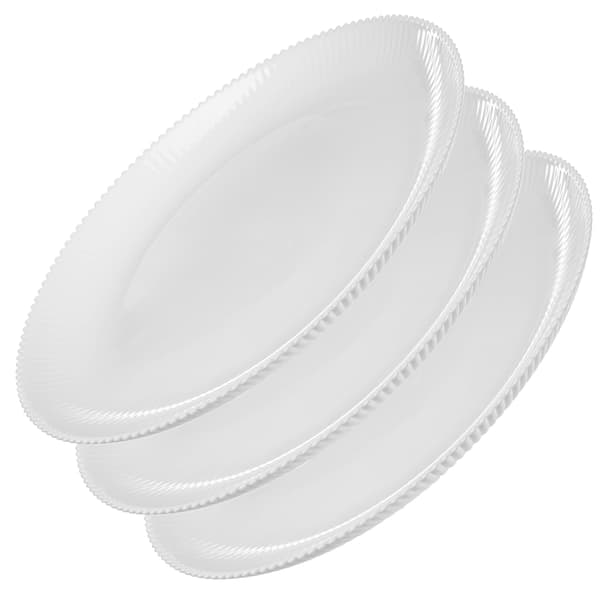 KADAX 3x Middagstallrikar 26,5 cm Stora Glastallriksset Räfflade