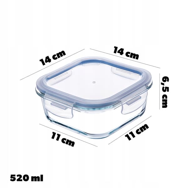 KADAX Glasmatbehållare 520ml Med Lock Lunchbox Frukostlåda