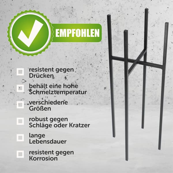 KADAX Blomsterstativ Metal Loft Stående Blomsterstativ Sorte Plantepotter 67cm