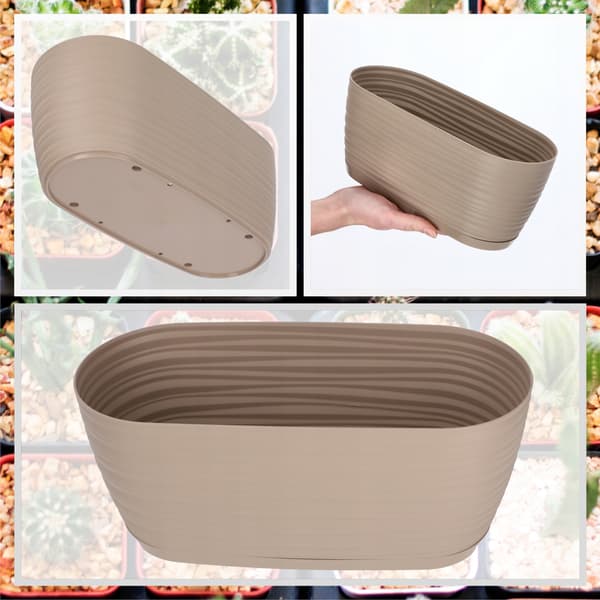 KADAX Urtepotte 27cm Oval Urtepotte Plastik Beige
