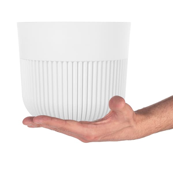 KADAX Blomkruka, Blomkruksskydd, 17 cm, Plast, Rund, Räfflad, Vit