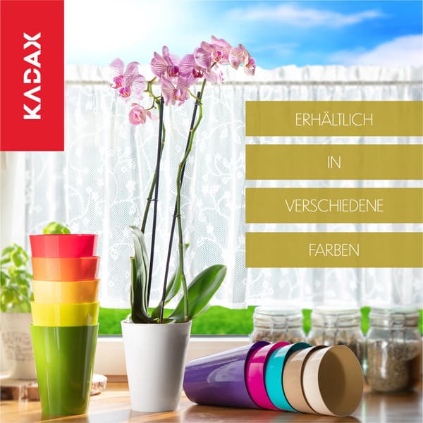 KADAX Urtepotte Orkidé Plastik Urtepotte Hvid Massiv 13 cm