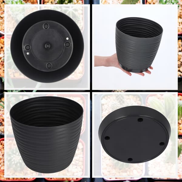 KADAX Urtepotte 17cm Rund Plastik Urtepotte Antracit