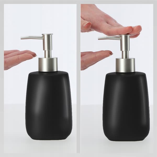 KADAX Dispenser för flytande tvål 400ml svart keramik 2 st