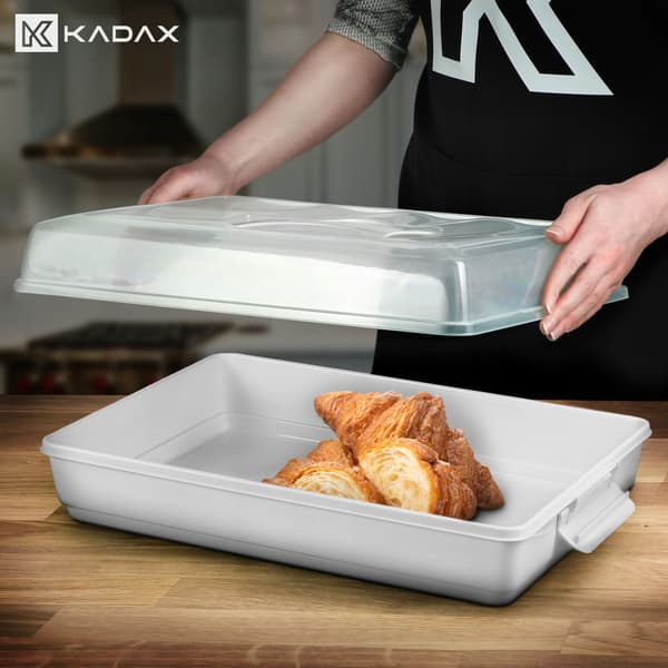 KADAX Rektangulär Plastbehållare för Kakor, Bakverk, Kakask, Stor