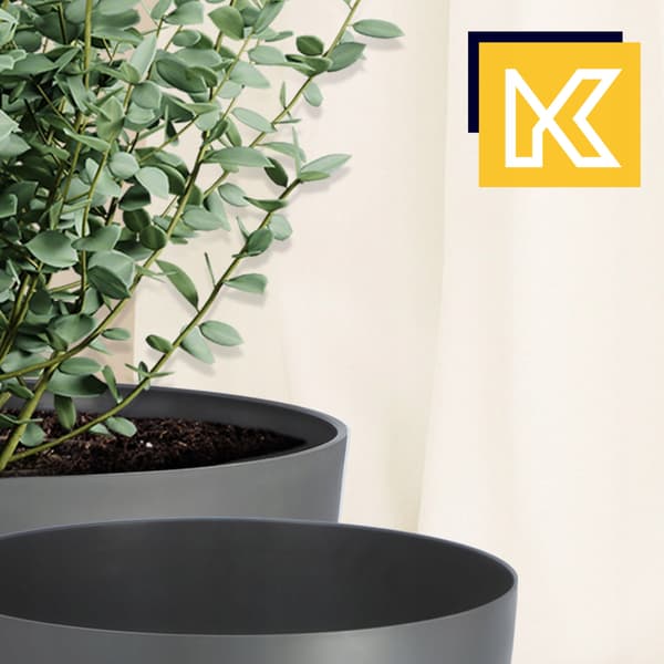 KADAX Blomkruka, Planter, Lock, Ben, Insats, Blomställning, 40 cm, Antracit, Skål, 2 st.