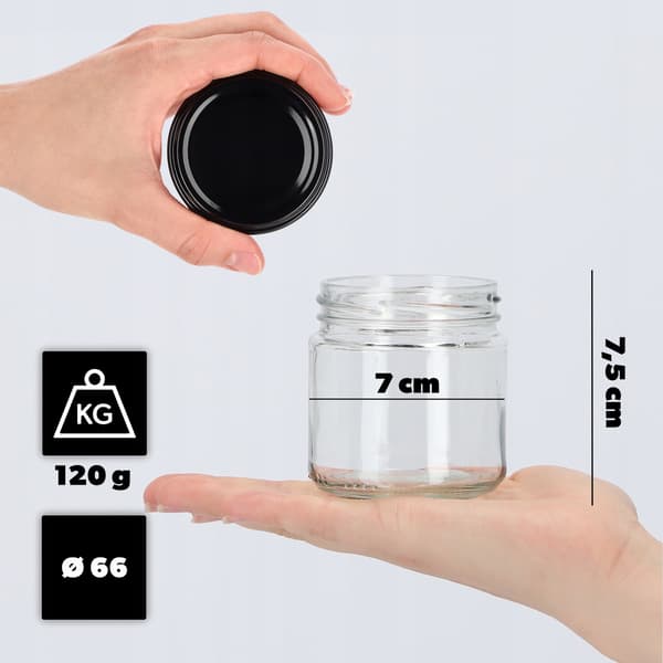 KADAX Lerma purkituspurkit 200ml 50kpl 66mm + mustat kannet