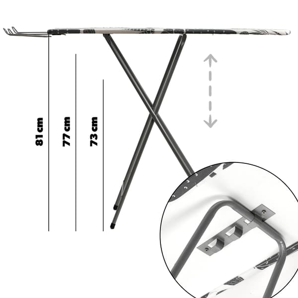 KADAX Hopfällbar strykbräda 100x30cm Lättviktshållare för strykjärn Standard