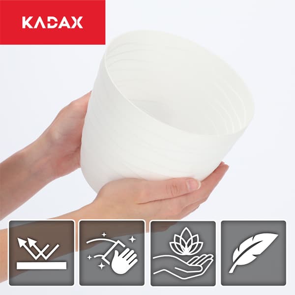 KADAX Urtepotte Plastikpotte til Blomster og Planter Hvid Rund 17 cm