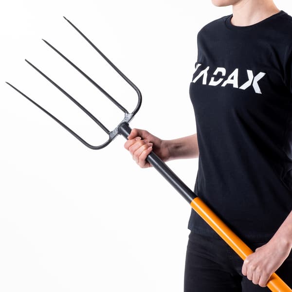 KADAX Trädgårdsgaffel 4-stiftad Ergo Metallkompostgaffel 132cm