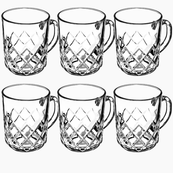 KADAX Kaffe Te Glas med Hank 230 ml Sæt med 6 Glas Krus