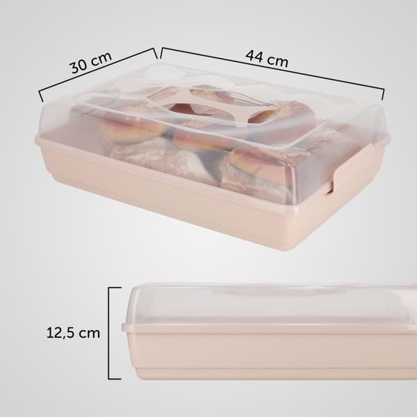 KADAX Plastbehållare för kakor, bakverk, kakask, rektangulär, stor