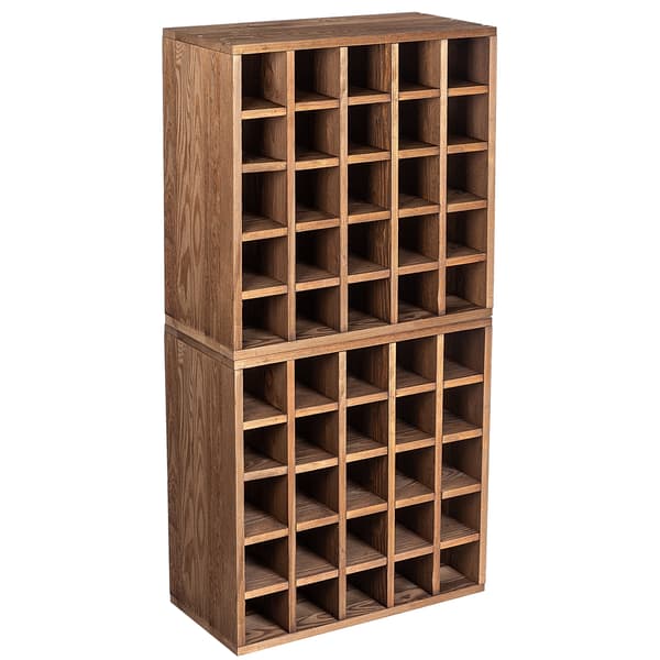 KADAX Vinställ i trä, 50 flaskor, alkoholskåp, 104 cm, set om 2