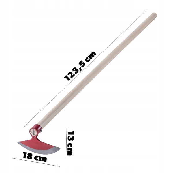 KADAX Smidd trädgårdshacka 18 cm träskaft 123 cm vass för grävning