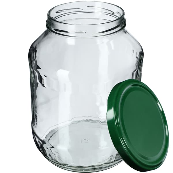 KADAX Glaskrukke 1,7L til Marmelade, Agurker, Likører + Låg Fi89