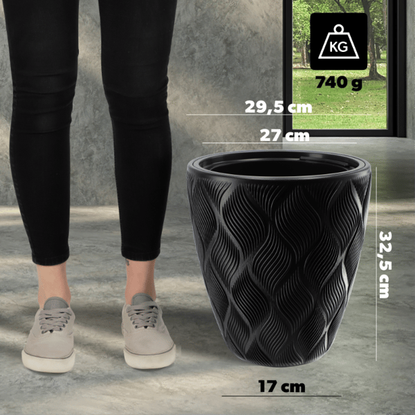 KADAX Urtepotte med Indsats 32cm Urtepottedæksel Plast Høj