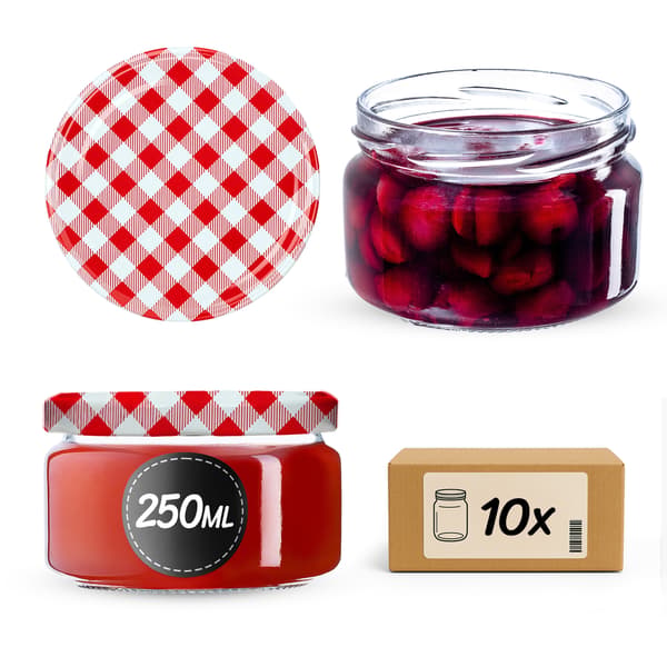 KADAX 10x säilöntäpurkki 250ml + kansi Fi82 hunajaa