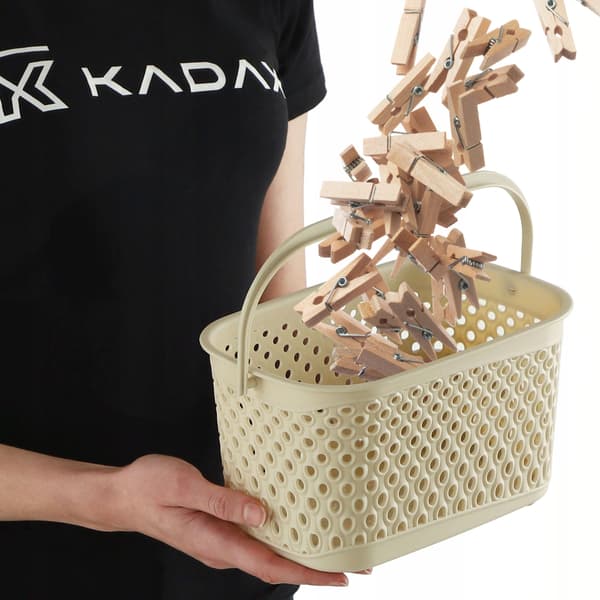 KADAX Rektangulär Hängkorg för Klädnypor, Klämmor, Beige