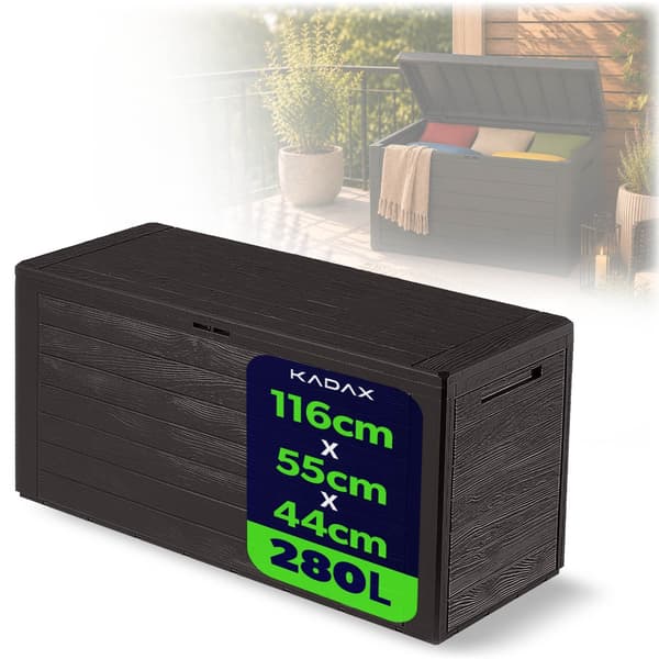 KADAX Haveboks Balkonboks 280L Til Have Balkon Terrasse Brun