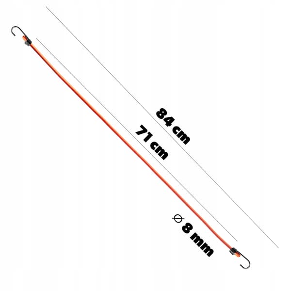 KADAX Elastisk gummireb med metalkrog 71 cm til fastgørelse af bagagepresenninger