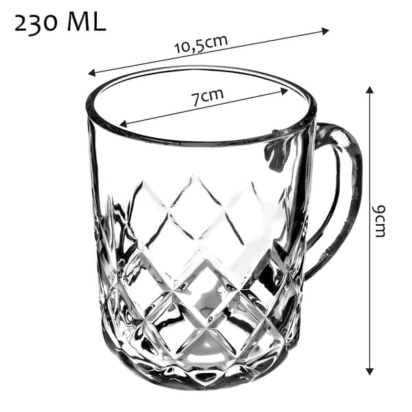 KADAX Kaffe- och teglas med handtag 230 ml Set med 6 glasmuggar