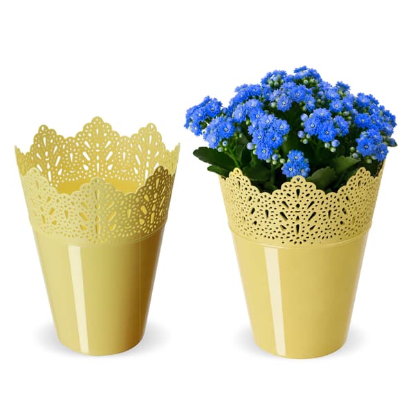 KADAX Blomkruka, Blomkruka, Lock, Hög, Plast, 16,5 cm, Gul