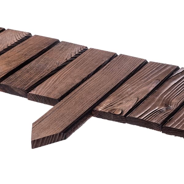 KADAX Palisade Trädgårdskant Trä Gräsmatta Hamrad Brun 15x116