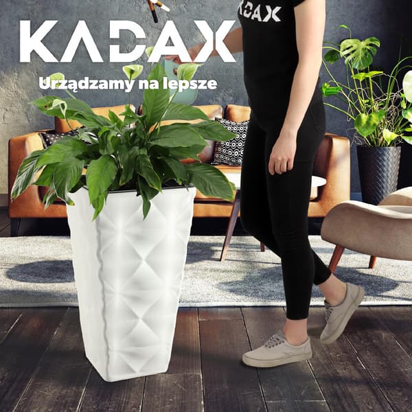 KADAX Blomkruka trädgårdskruka med blominsats stor hög terrass 75 cm vit