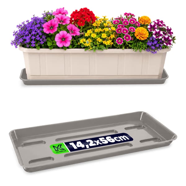 KADAX Blomkruksställ 60cm Balkonglåda Plastbricka