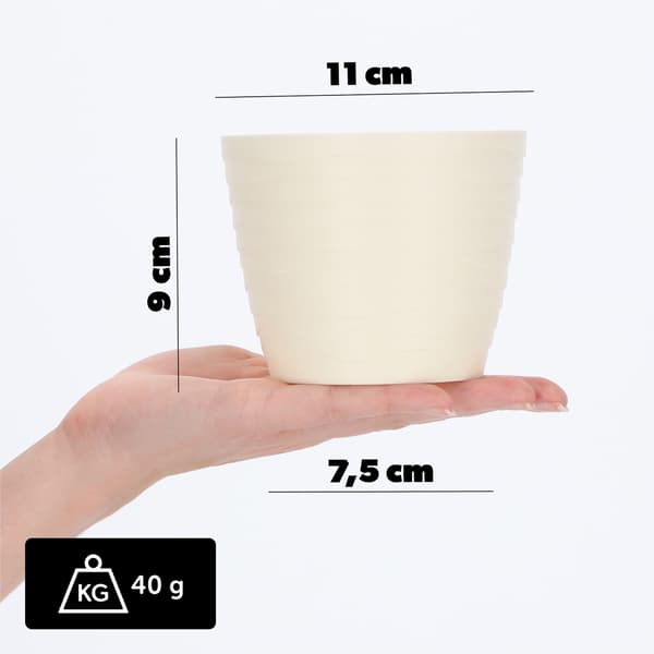 KADAX Urtepotte Urtepottedæksel Creme Rund 11cm Plast