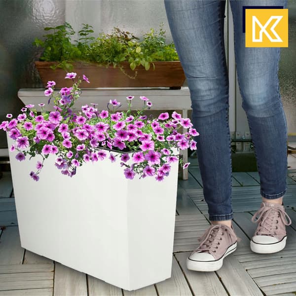 KADAX Trädgårdskruka + Insats Hög Blomställning Blommor 19 x 56 Glansig Vit
