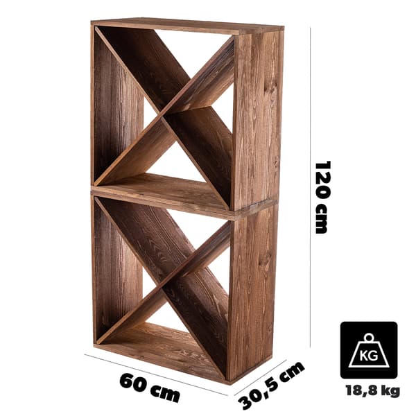 KADAX Vinställ i trä, 64 flaskor, alkoholskåp, 104 cm, set om 2