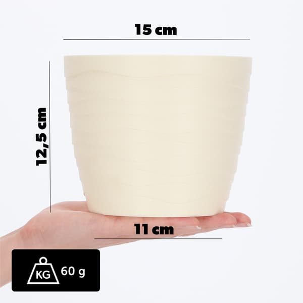 KADAX Urtepotte Urtepottedæksel Creme Rund 15cm Plast
