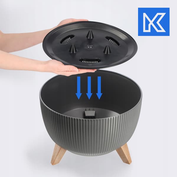 KADAX Blomkruka, Planter, Lock, Ben, Insats, Blomställning, 29cm, Grafit, Rund Skål