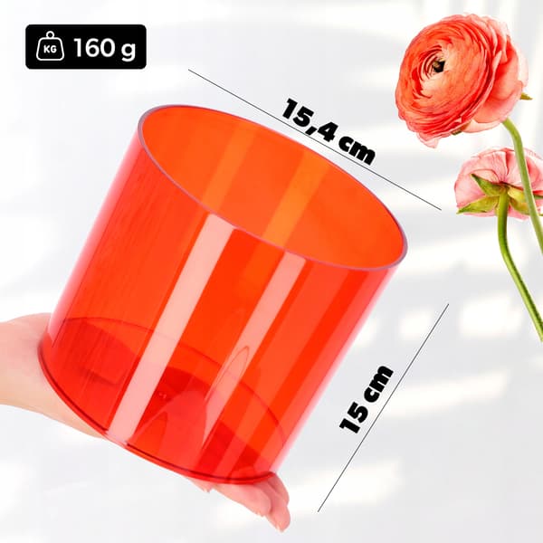KADAX Blomkruka Rund Plastkruka 15 cm Röd