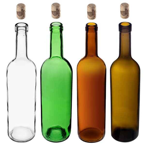 KADAX 30 st glasflaskor för vin, likörer, vinflaska 0,75 l 750 ml + korkar