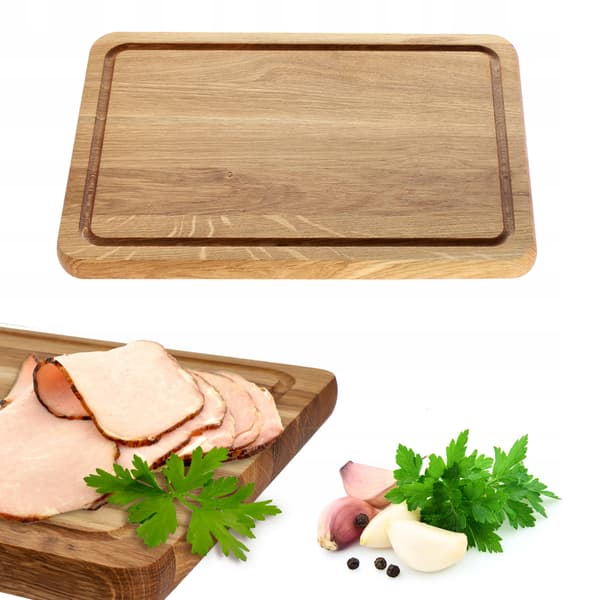 KADAX Träskärbräda för kök 35x25cm för servering, massiv ek