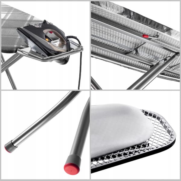 KADAX Foldbart Strygebræt 120x38 cm Med Strygejernholder Bred Top