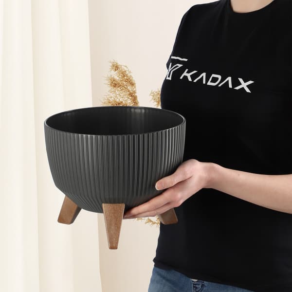 KADAX Urtepotte Havepotte med Ben til Blomster Stor Rund Indsatsskål 24 cm