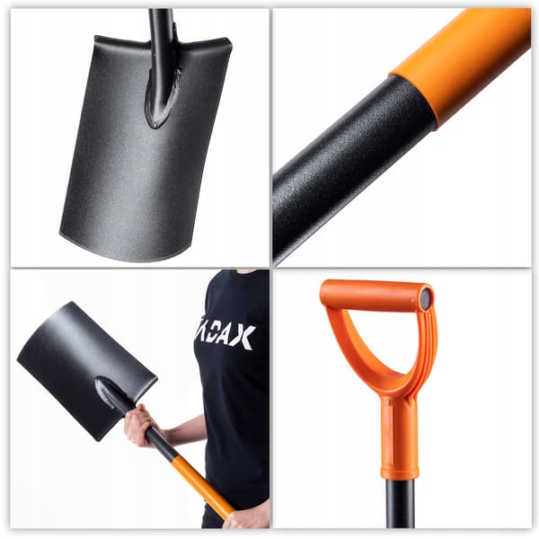 KADAX Rak spade 125 cm metall trädgård ergonomisk härdad