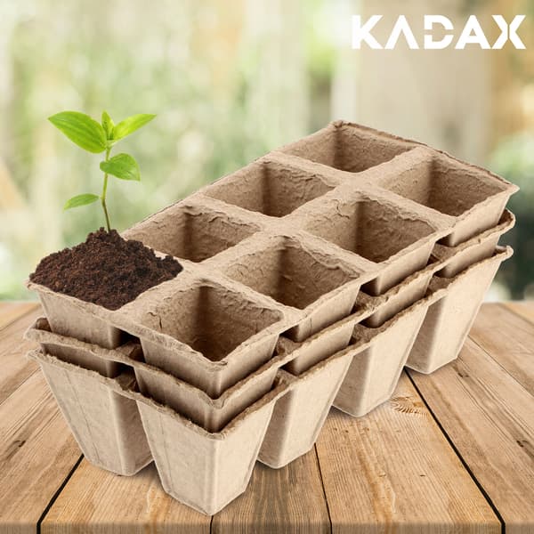 KADAX Bionedbrydelige tørvepotter til kimplanter 3 bakker 24 stk.